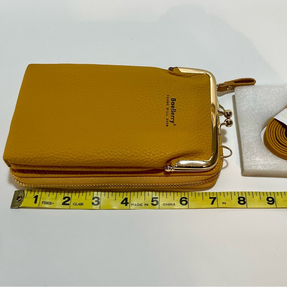 Beallery Yellow Wallet or Small Crossbody Purse Organizer NWOT - Picture 5 of 10